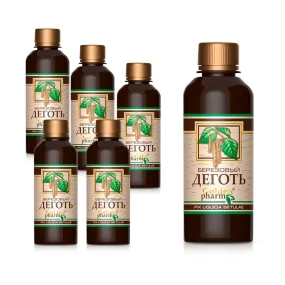 Деготь берёзовый, Golden Pharm, 80 мл х 6 шт. 