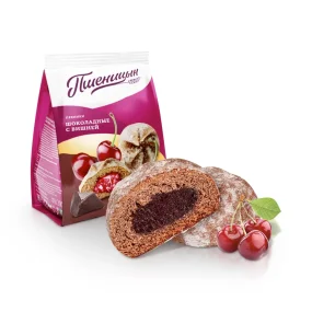 Süßgebäck Prjaniki, mit Schokogeschmack und Kirschfüllung, Pshenizyn, 200 g Süßgebäck Prjaniki, mit Schokogeschmack und Kirschfüllung, Pshenizyn, 200 g