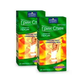 Phytotee - Grin Slim, mit Pfirsich, 30 Beutel x 2 g х 2 Phytotee - Grin Slim, mit Pfirsich, 30 Beutel x 2 g х 2