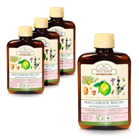 Массажное масло - Антицеллюлитное, Зелёная аптека, 200 мл х 4 шт.