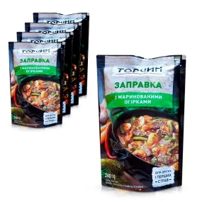 Заправка для рассольника - Торчин, с маринованными огурцами, 5 х 240 г