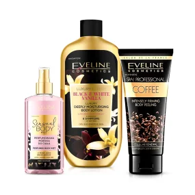 Körperset - Luxus-Spa, Peeling + Lotion + Parfümspray, Eveline Körperset - Luxus-Spa, Peeling + Lotion + Parfümspray, Eveline
