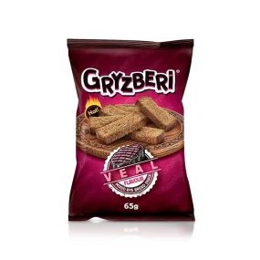 Сухарики - Gryzberi, ржано- пшеничные со вкусом телятины, 65 г