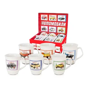 Tassen-Set - Auto UdSSR, Keramik, Geschenkkarton, 6 Stk., 330 ml Tassen-Set - Auto UdSSR, Keramik, Geschenkkarton, 6 Stk., 330 ml