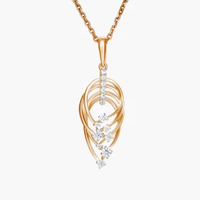 Anhänger, Rotgold 585°, Zirkonia, 32 mm