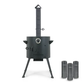 Печь учаг Ø 36 см с дымоходной трубой, для казана 10 л