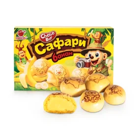 Gebäck - Safari, Choco Boy, mit Bananenfüllung, Orion, 39 g