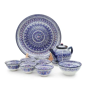 Teeservice – Mehrob blau – MSV5 – Rischtan Keramik – 10-teilig