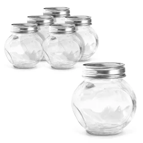 Gewürzglas - Klassik, mit Metalldeckel, Glas, 8 x 6 cm, 200 ml, 6 St.