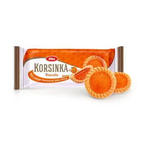 Kekse - Korsinka, mit Geleefüllung mit Orangengeschmack, Klim, 235 g