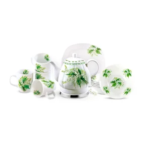 Набор посудный - Ландыши, керамика, 17 предметов