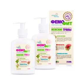 Гель для интимной гигиены - Женские травы, ФемоФит, 250 мл х 2 шт. Гель для интимной гигиены - Женские травы, ФемоФит, 250 мл х 2 шт.