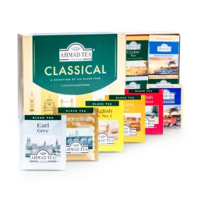 Set aus 6 Teesorten, schwarz, in Teebeuteln, Ahmad Tea, 120 g