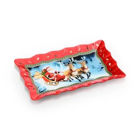 Блюдо - Новогодняя сказка, стекло, 24,6 х 14,7 см 