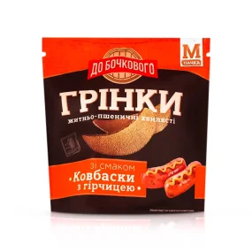 Roggen-Weizen-Wellencroutons - Do Bochkowogo, mit Geschmack von Würstchen mit Senf, 90 g