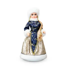 Figur - Schneewittchen, im dunkelblauen Pelzmantel mit Gold, 35 cm Figur - Schneewittchen, im dunkelblauen Pelzmantel mit Gold, 35 cm