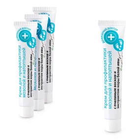 Fußcreme zur Vorbeugung von Hühneraugen, mit Bienenwachs, Domaschnij Doktor, 42 ml х 4  Fußcreme zur Vorbeugung von Hühneraugen, mit Bienenwachs, Domaschnij Doktor, 42 ml х 4