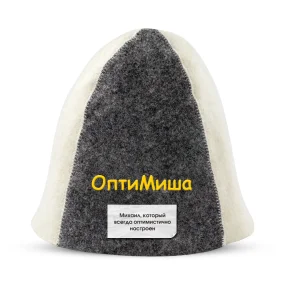Шапка для бани - ОптиМиша, цвет белый, серый