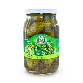Огурцы - Бабушкины, с укропом, 880 г Огурцы - Бабушкины, с укропом, 880 г
