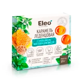 Карамель леденцовая, с прополисом, ментолом и мелиссой , Eleo, 19 г