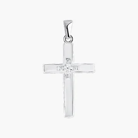 Kreuz Anhänger, Silber 925°, Zirkonia, 31 mm