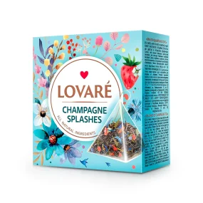 Schwarze und grüne Teemischung - Shampagne spritzt, Lovare, 15 x 2 g