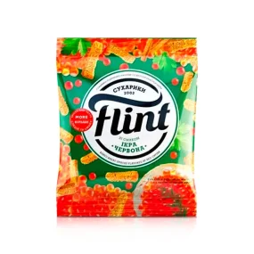 Сухарики пшенично-ржаные - Flint, со вкусом красной икры, 70 г Сухарики пшенично-ржаные - Flint, со вкусом красной икры, 70 г