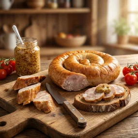 Bratwurst - Derewenskaja sharenaja, heißgeräuchert, Tri Porosenka, 270 g