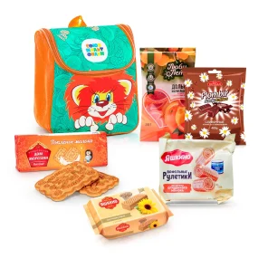 Rucksack mit Süßigkeiten Nostalgie 13 - Löwenbaby und Schildkröte Rucksack mit Süßigkeiten Nostalgie 13 - Löwenbaby und Schildkröte