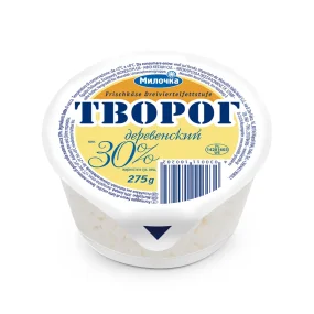 Творог - Деревенский, 30 % жирности, Милочка, 275 г Творог - Деревенский, 30 % жирности, Милочка, 275 г