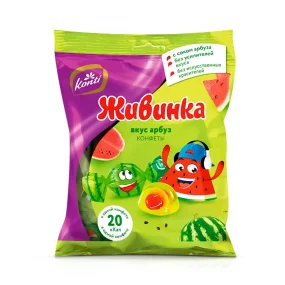 Конфеты желейные - Живинка, со вкусом арбуза, 250 г Конфеты желейные - Живинка, со вкусом арбуза, 250 г