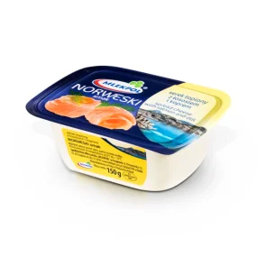 Сыр плавленый - По-норвежски, с лососем и укропом, Mlekpol, 150 г