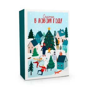 Подарочная коробка - Новый год, картон, 22 х 30 х 10