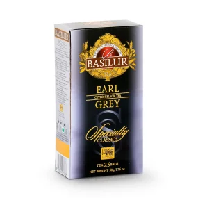 Чай чёрный - Эрл грей Бергамот, цейлонский, Basilur, 25 пакетиков, 50 г Чай чёрный - Эрл грей Бергамот, цейлонский, Basilur, 25 пакетиков, 50 г