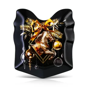 Тарелка новогодняя - Роскошного года, стекло, 15,1 х 17,3 см