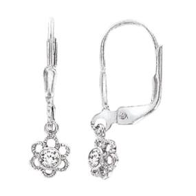 Детские серьги, серебро 925°, фианит, французская застежка, 22 мм