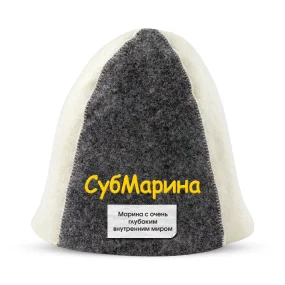 Шапка для бани - СубМарина, цвет белый, серый Шапка для бани - СубМарина, цвет белый, серый