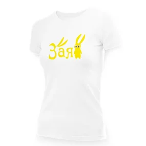 Футболка женская - дизайн Зая, хлопок Футболка женская - дизайн Зая, хлопок