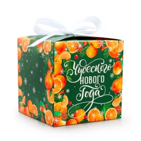 Подарочная коробка - Чудесного Нового Года, картон, 12 х 12 х 12 см