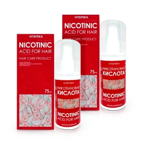 Никотиновая кислота, для роста волос, Vitateka, 75 мл х 2 шт. Никотиновая кислота, для роста волос, Vitateka, 75 мл х 2 шт.