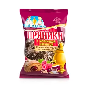 Пряники - Чай вдвоем, с малиновой начинкой, 360 г Пряники - Чай вдвоем, с малиновой начинкой, 360 г
