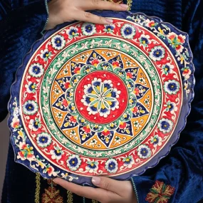 Lagan, geschnitzt, oval, KaraKalam KO1, Rishtan Keramik, 34 х 42 cm