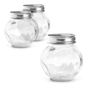 Gewürzglas - Klassik, mit Metalldeckel, Glas, 8 x 6 cm, 200 ml, 3 St.