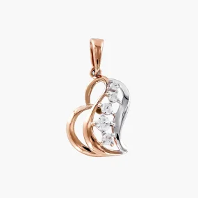 Anhänger, Rotgold 585°, Zirkonia, 20 mm 0,88 gr