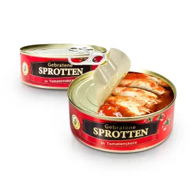 Sprotten, gebraten in Tomatensoße, 240 g     Sprotten, gebraten in Tomatensoße, 240 g