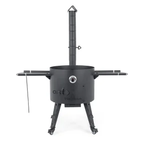 Feuerofen Utschak Ø 49 cm mit Abzugsrohr, für Kasan 22 L, Thermometer, Transportrollen, Ablagetischen