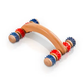 Massagegerät - Universal, 8 Räder, Holz, 15 x 10,5 x 5 cm Massagegerät - Universal, 8 Räder, Holz, 15 x 10,5 x 5 cm