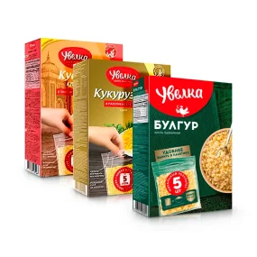 Набор круп в варочных пакетах - Увелка Гурман, 3 х 400 г Набор круп в варочных пакетах - Увелка Гурман, 3 х 400 г