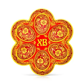 Osterständer für 6 Eier und 1 Kulitsch - Chochloma, Kunststoff, Ø 20 cm