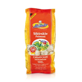 Pelmeni, Teigtaschen - Sibirskie, mit Schweinefleischfüllung, Alexander, 900 g Pelmeni, Teigtaschen - Sibirskie, mit Schweinefleischfüllung, Alexander, 900 g